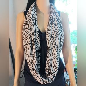 Spider Web Black & White Infinity Scarf